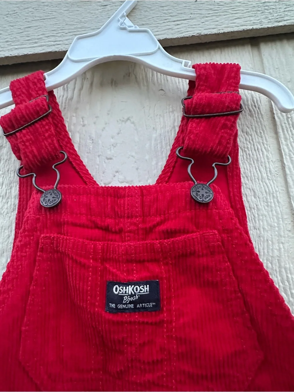 OshKosh B'gosh Bright Red Corduroy Kids Overalls